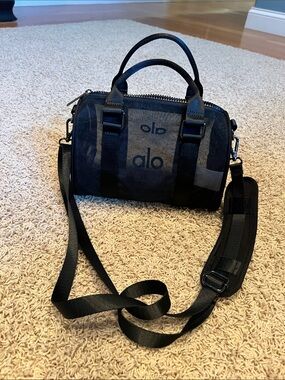 ALO Yoga Black Mini Duffel Crossbody Satchel